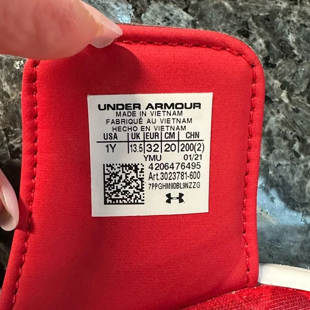 Under Armour Sandals Youth Kids Size 1 Mercenary Slide Red Hook & Loop Comfort